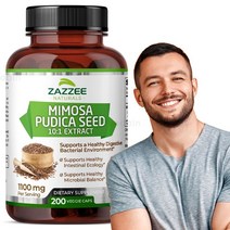 Zazzee 미모사 푸디카 씨드 1100mg 200캡슐, 기본