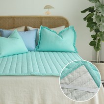 시원한 여름 시어서커 누빔 고정밴딩 침대패드(SS/Q/K)-8color, 민트, 슈퍼싱글 침대패드(SS) 단품