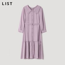 리스트 빅 카라 벨티드 원피스 TWWOPM50040 LV