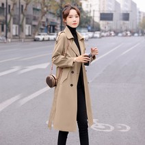 ANYOU 여성용 가을 하프코트 트렌치 코트