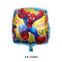 스파이더맨 테마 어린이 생일 용품 3D 그레이트 스파이더 호일 풍선 일회용 식기 냅킨 컵 파티 장식, [01] 기타 (ae˚) frequ, [13] Square Balloon -1pcs