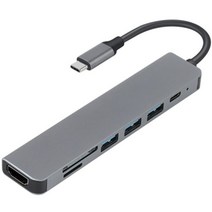 NETmate USB3.0(Type-C) 멀티 허브(7in1)/NM-TCM01/C타입/HDMI 4K UHD/USB3.0 3포트/SD/MicroSD(TF) 카드리더기/USB-C PD
