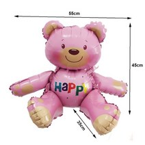 대형 3D 갈색 생일 축하 곰 풍선 호일 베이비 샤워 장난감 어린이 소년 소녀 파티 용품 1 개, As shown, bear balloon-1pcs 2
