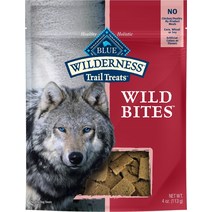 블루 버팔로 윌더니스 트레일(Blue Buffalo Wilderness Trail)은 연어 야생 바이트 그레인 프리 개 간식을 취급합니다., 4-oz bag bundle of 2