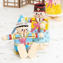 나무인형 한복 만들기 전통 스티커 꾸미기 재료 미술, 단일옵션