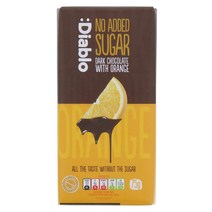 Diablo 노 에디드 슈가 다크 초콜릿 위드 오렌지 75g, 1개