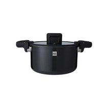 HUOHOU 스테인리스 스틸 애나멜 압력솥, 블랙, 6L