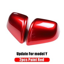 자동차 외장 부품 futhope car abs paste side door mirror cover for tesla model 3 model y 2021 auto cover, y 페인트 빨간색