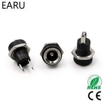 커넥터 부속품 커넥터 부속품 5-10pcs 3a 12v dc 전원 공급 장치 잭 소켓 여성 패널 마운트 커넥터 5.52.5mm 5.52.1mm 플러그 어댑터 2 터미널 유형, 2.1mm5개