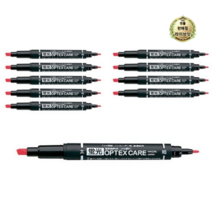 라이브잇 제브라 옵텍스 케어 형광펜, 레드, 100개입