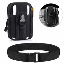 전술 molle 전화 edc 파우치 및 벨트 군사 조절 액세서리 유틸리티 허리띠 허리 지원, BK_1