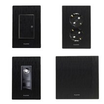 나노 아트2 올블랙 전기 전등 인테리어 스위치 방우 방 거실 벽 매립 콘센트 커버 교체, 26.아트2_올블랙_인터넷8P 1구+CATV2방