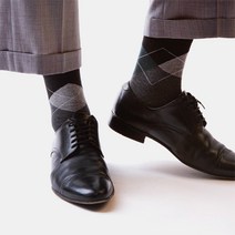 [4켤레]아가일 패턴 남성 중목 패션양말