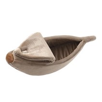 GHSHOP 바나나 고양이 침대 사랑스러운 애완 동물 용품 소파 잠자는 새끼 고양이를위한 휴식 침대 재생, 갈색, 52cmx20cmx15cm, 플러시 천