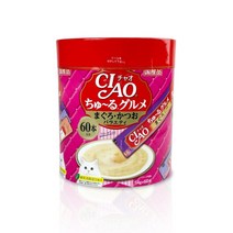이나바 챠오츄르 14g x 60P 마약간식 고양이간식, 1통, 참치+가다랑어 버라이어티