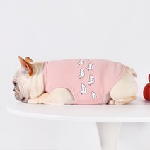 강아지 새끼오리 민소매티 티셔츠 M-4XL 소형견 중형견 프렌치불독 퍼그 보스턴테리어 가을 외출복 옷, 핑크