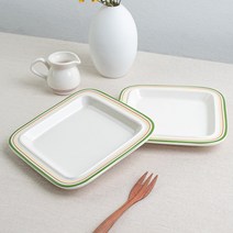 시라쿠스 메이플 사각 플레이팅 그릇 정사각접시, 2P, 코지그린