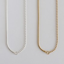 실버폭스 하프볼 스파인 실버목걸이 3color 핑크 골드 은체인 네크리스 실버 목걸이