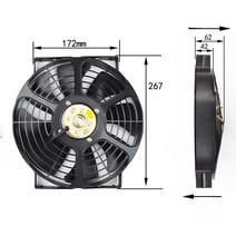 지게차 에어컨팬 DC 12V24V 10인치 자동차 에어컨 응축 라디에이터 전자 고출력 배기, 24V 송풍기