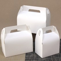 블랙 선물상자 ( 특대 대 중 소 ) 손잡이상자 케이크 쿠키 마카롱 포장상자 선물포장박스 꽈배기상자 답례품포장 디저트포장, 1장, 화이트 선물상자(중)