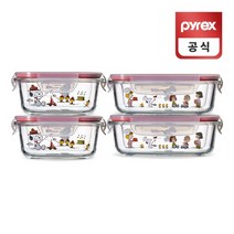 코렐 파이렉스 스누피 4면밀폐 510ml 630ml 4P, 없음, 4개