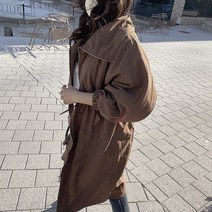 랑방 루즈핏 날개 스트링 봄 가을 롱 바람막이 여자 야상점퍼 사파리 국산 하이퀄리티