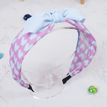 베베까꿍 유아 아동 여아 어린이 초등학생 하트 리본 반다나 헤어밴드 머리띠