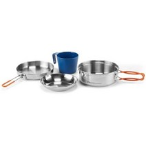 GSI 아웃도어s 글래시어 스테인리스 1 Person 메스 킷, Stainless Steel