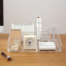 아크릴 화장품 정리함 보관함 수납함 책상 테이블 화장대 브러쉬 매니큐어 립스틱 정리, 중사이즈