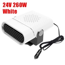 휴대용 가스 히터 난로 미니 간편 캠핑 부탄 12V/24V 260W 자동차 전기 건조기 냉각 난방 2 인 1 팬 자동 앞 유리 김서림 성에 제거기 트럭 밴, [03] 24V Black