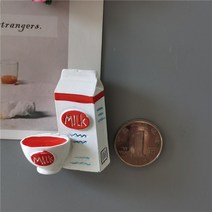 마그네틱 스티커 5 개 구입 1 개 모조 식품 냉장고 자석 주방 장식 시뮬레이션 우유 계란 빵 식품 냉장고, milk