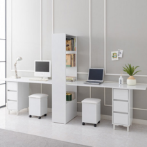 2인용 긴책상 공부방 컴퓨터 쌍둥이책상 와이드 서랍책장세트 중고등학생 테이블 집중력책상, 아카시아