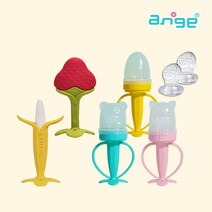 앙쥬 치발기(선택) + 과즙망 + 리필망2P 세트, 바나나+기린+과즙망(옐로우)+리필망2P