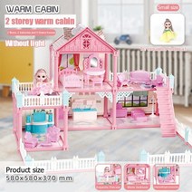 원목 미니어처 인형의집 가구 돌하우스 대형 인형 집 세트 가족 성 빌라 코티지 빌라, 빛이 없다