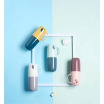 휴대용 코끼리 칫솔통 칫솔꽂이 칫솔보관함 양치컵 유아 유치원 초등학교행사, 레드, 1개