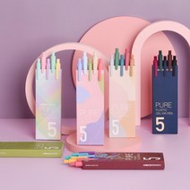 카코 퓨어 에디션 젤펜 볼펜 중성펜 5종 세트, 퓨어 마카롱 5종 세트 Ver.2