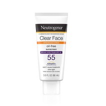 뉴트로지나 Neutrogena 투명 페이스 리퀴드 로션 선스크린 이 많은 피부용 광범위 스펙트럼 SPF 55 헬리오플렉스 기술 오일 프리 무향 논코메도제닉 3 fl. oz