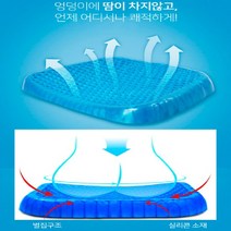 수험생 직장인 가정 사무실 학교 자동차에서 장시간 앉아 있어도 아프지 않고 편안하게 바른자세 유지! 실리콘 재질 벌집구조 실리콘방석(보관용 커버 증정)