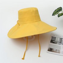 양면 어부 모자 여름용 빅 브림 선스크린 비치 썬 캡 어 버전 올 매치 여성용 버킷, 55-59cm, [04] YELLOW