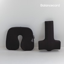 [SET] 발란스코드 방석 + 허리 쿠션, 블랙, 오렌지