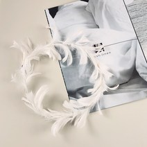 불빛 깃털 화관 머리띠 티아라 촬영 LED 장식 라이트 조명, A_옐로우