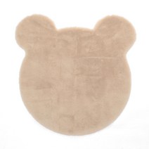 소형카페트 헬로베어 장모 곰돌이 러그 80cm 흰색 갈색