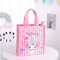 저학년책가방 초등고학년 백팩 Kawaii 만화 Sanrios 캔버스 쇼핑 가방 여성 숄더 핸드백 식료품 학생 도서