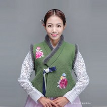 [대여]2025 신랑 신부 여자 혼주 결혼식 어머니 하객 퓨전 밍크털배자 조끼 가족 칠순 팔순잔치 한복대여