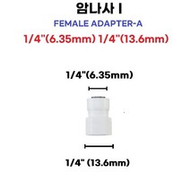 ((나사피팅)) 물도사 암나사I피팅(FEMALE ADAPTER) 6종류 피팅, 암I나사E(6.35mm)