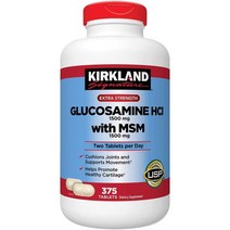 Kirkland Signature Extra Strength Glucosamine Extra Strength HCl with MSM 375 Tablets by Extra Strength Glucosamine Extra Strength HCl with MSM