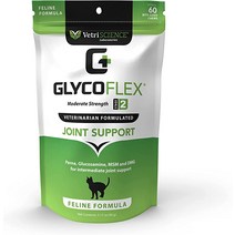 VetriScience Laboratories - 고양이를 위한 GlycoFlex 2 고양이 고관절 및 관절 보조제 한 입 크기의 츄어블 60개