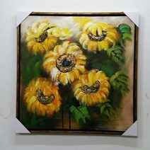 allution_올루션몰_해바라기다섯송이캠퍼스유화그림액자 벽액자 인테리어소품 그림액자 인테리어장식소품 벽인테리어_올루션몰_allution