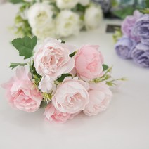 파스텔목단부쉬 29cm 조화 꽃 인테리어 장식 소품 FAIAFT, 라벤더