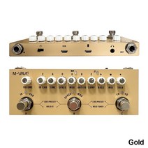 어쿠스틱이펙터 Cuvave 큐브 베이비 멀티 이펙트 충전식 페달 일렉트릭 기타/베이스/어쿠스틱 기타 8 IR, 02 Gold